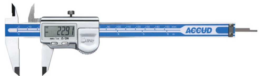 Accud 150mm Coolant Proof Dual Scale Digital IP67 Caliper AC-112-006-12