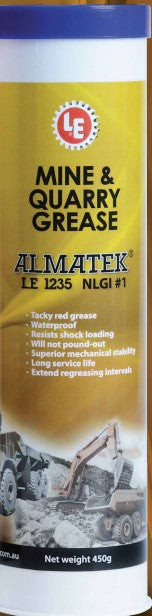 Almatek Mine & Quarry Grease Winter or Summer 450gm Tube LE 1233B or LE 1235B